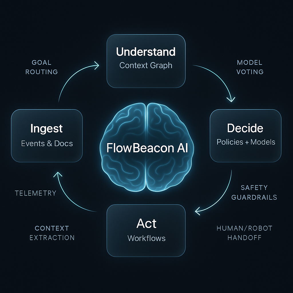 FlowBeacon AI architecture loop